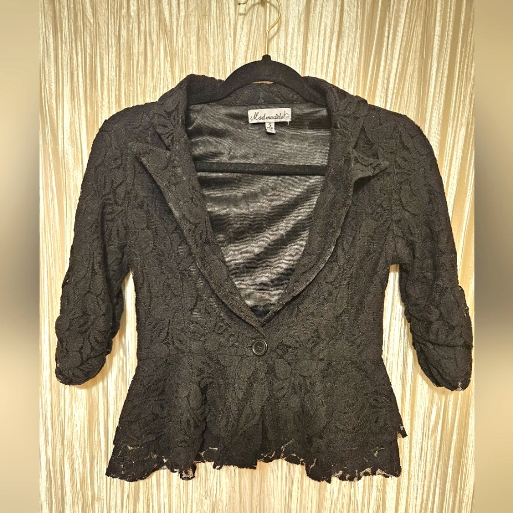 Black Lace Blazer- Women's Size S